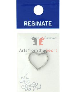 Resinate Charm Frame Heart Large Silver