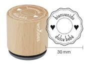 Woodies stamp Bienvenido dulce beb√©