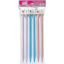 Susan Bates Silvalume Single Point Knitting Needles 10" Set-Sizes 11 To 15