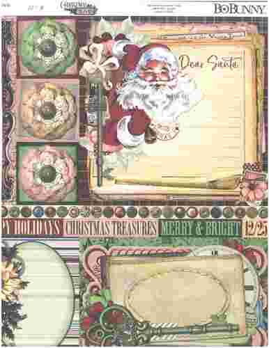 patterned paper - bb - christmas treasures - 12 x 12 - dear santa