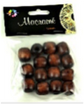 Macramé Beads,  Brown Barrel 15pcs
