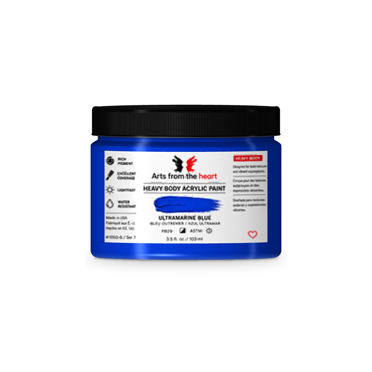 AFTH Heavy Body Acrylic Paint Ultramarine Blue 3.5 oz – Arts from the Heart SXM