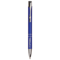 Blue with Silver Trim Laserable Pen
