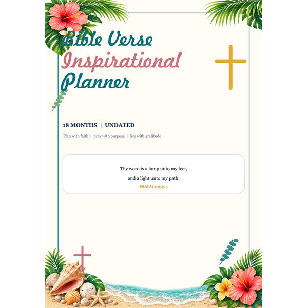Bible Verse Inspirational Planner A5 - Undated 18 Months – Arts from the Heart SXM