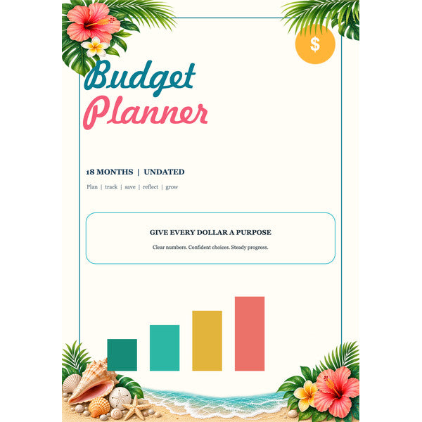 Budget Planner A5 - Undated 18 Months – Arts from the Heart SXM