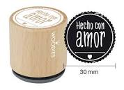 Woodies stamp Hecho con amor