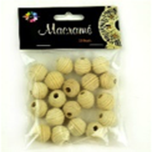 Macramé Beads,  White Barrel 20pcs