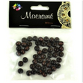 Macramé Beads, Dark Brown Round, 50pcs