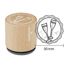 Woodies stamp Champagne glasses