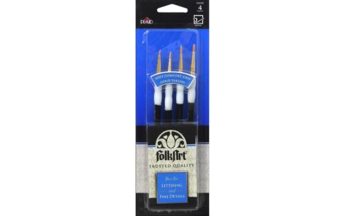 Plaid FolkArt Soft Grip Detail Brush Set 4 pc