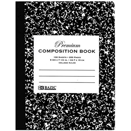 Bazic 100ct Premius Black Marble Composition Book