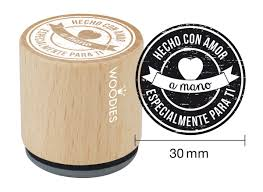 Woodies stamp Hecho con amor especialmente