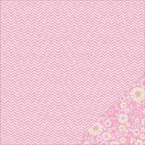 Basics Double Sided Cardstock 12"x12" Peony Chevron