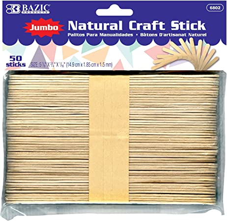 BAZIC Jumbo Natural Craft Stick (50/Pack)