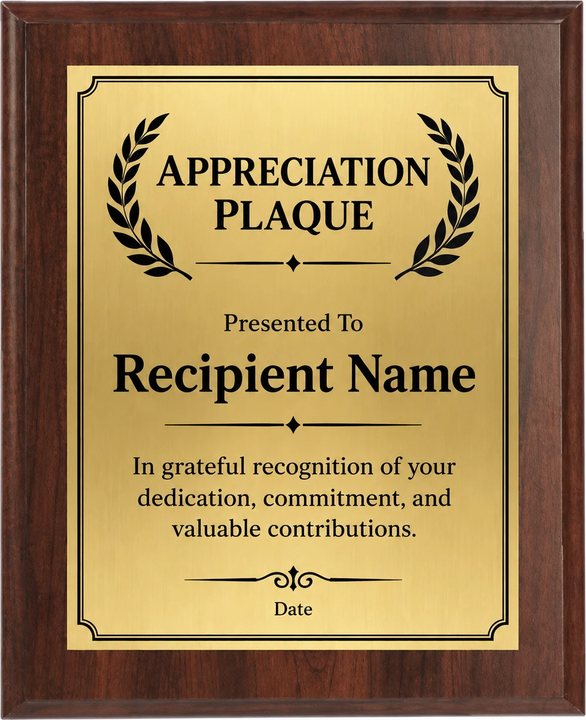 Metal-Lux gold plate plaque