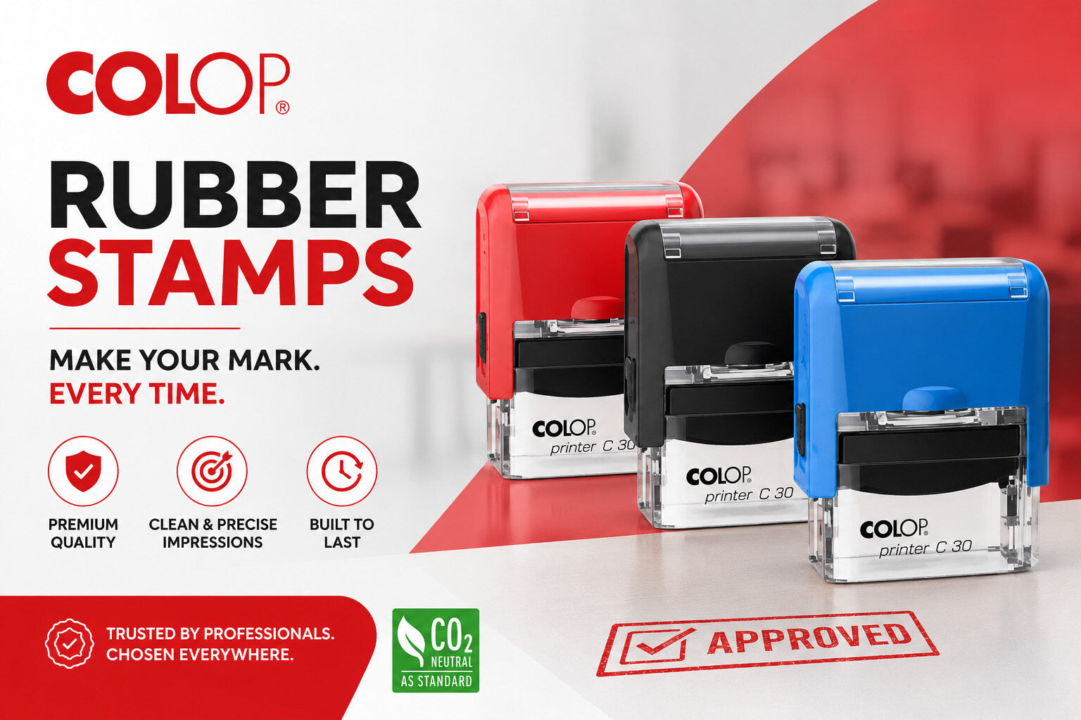 Colop self-inking rubber stamp with custom imprint